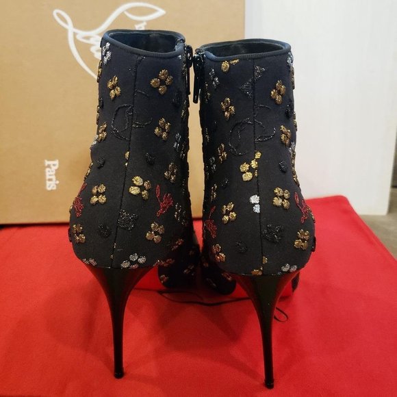 Christian Louboutin SO KATE BOOTY Jacquard Loubi In The Sky Boots Heels - Picture 4 of 14